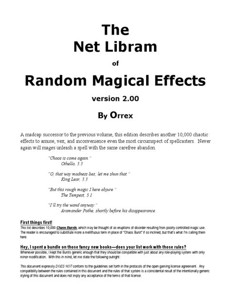 Net libram of random magical effects
